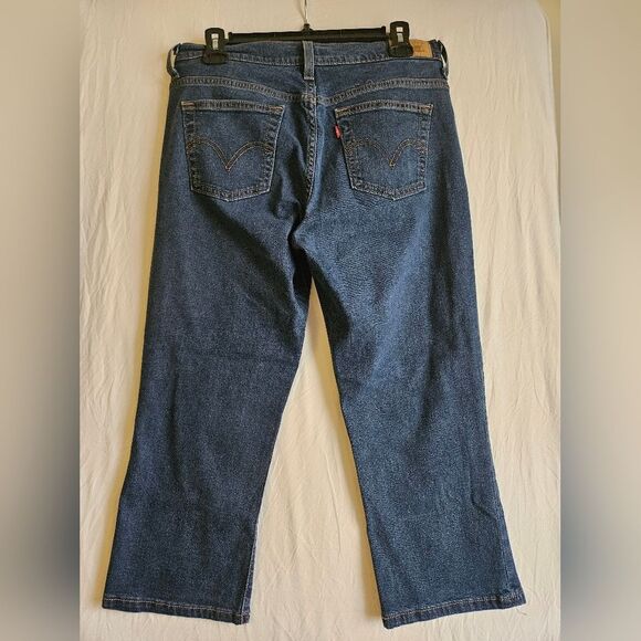 Levi's 515 Jeans Women 10 (31x22) Capris Classic Straight Mid Rise Pockets Blue - Picture 8 of 11